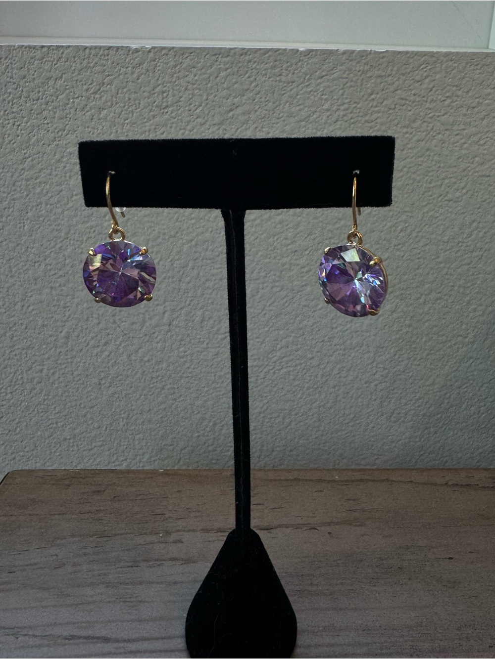 kate spade Gold-Tone Earrings with Purple Crystal Drops